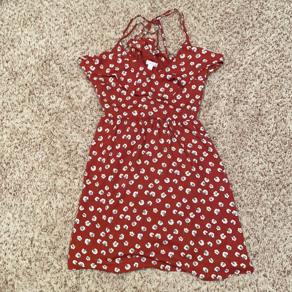 Ruffle Ditsy Patterned Dress